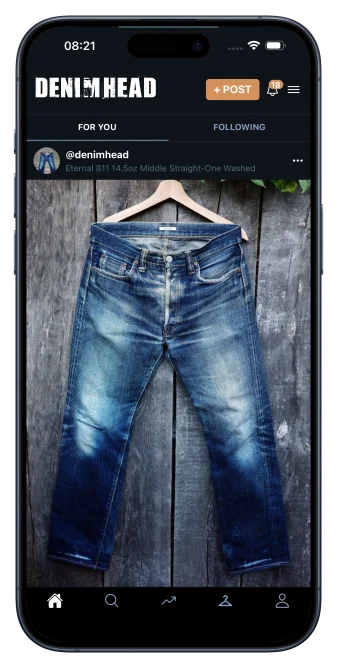 The DENIMHEAD feed showing a heavily faded pair of jeans